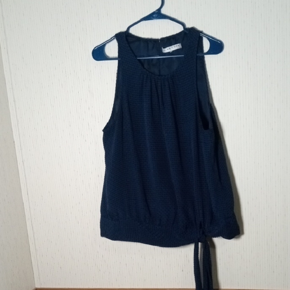 Trina Turk Navy Sleeveless Blouse, Cottage Core, Professional, Office, Picnic